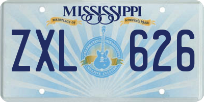 MS license plate ZXL626