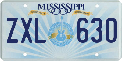MS license plate ZXL630