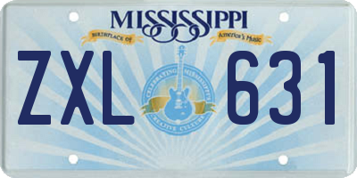 MS license plate ZXL631