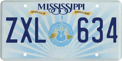 MS license plate ZXL634