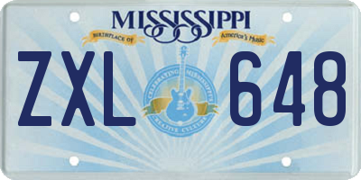 MS license plate ZXL648