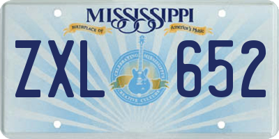 MS license plate ZXL652