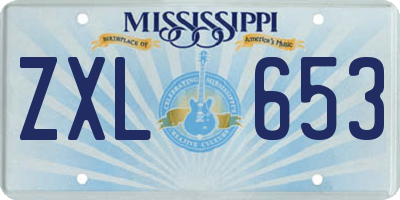MS license plate ZXL653