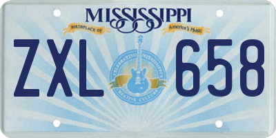 MS license plate ZXL658
