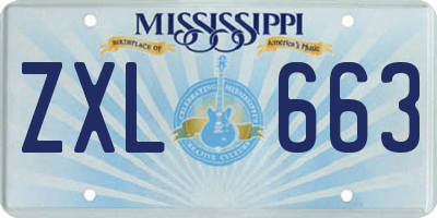 MS license plate ZXL663