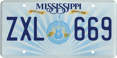 MS license plate ZXL669