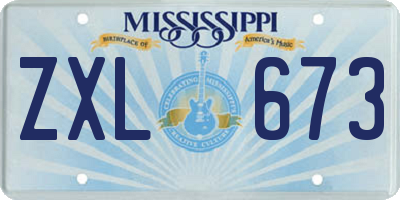 MS license plate ZXL673