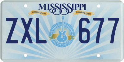 MS license plate ZXL677