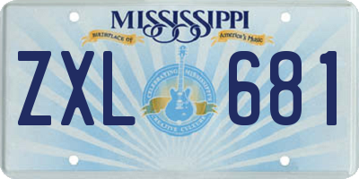 MS license plate ZXL681