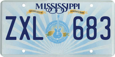 MS license plate ZXL683