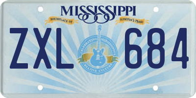 MS license plate ZXL684