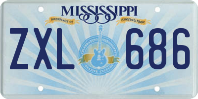 MS license plate ZXL686
