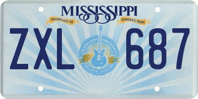 MS license plate ZXL687