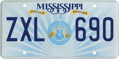 MS license plate ZXL690