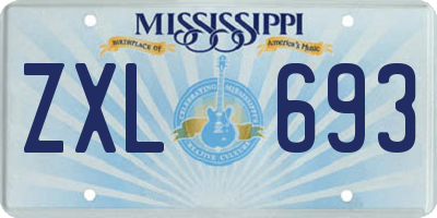 MS license plate ZXL693