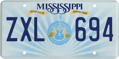 MS license plate ZXL694