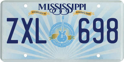 MS license plate ZXL698