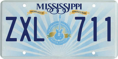 MS license plate ZXL711