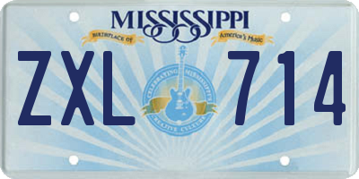 MS license plate ZXL714