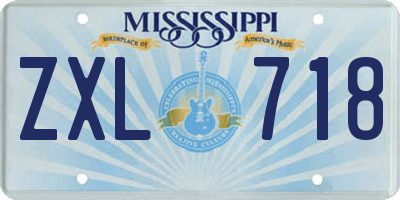 MS license plate ZXL718