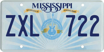 MS license plate ZXL722