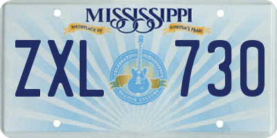 MS license plate ZXL730