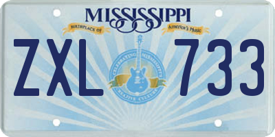 MS license plate ZXL733