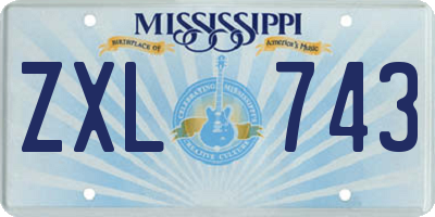 MS license plate ZXL743