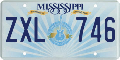 MS license plate ZXL746