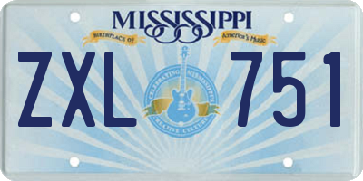 MS license plate ZXL751