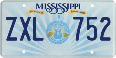 MS license plate ZXL752