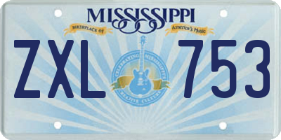 MS license plate ZXL753