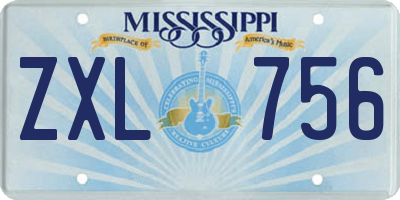 MS license plate ZXL756