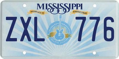 MS license plate ZXL776