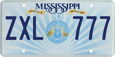 MS license plate ZXL777