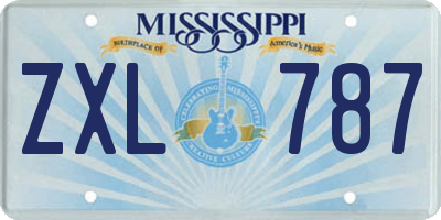 MS license plate ZXL787