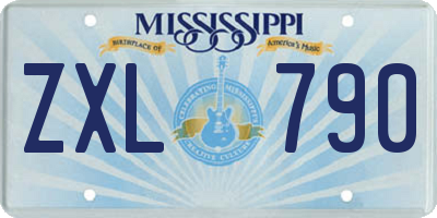 MS license plate ZXL790