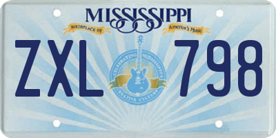 MS license plate ZXL798