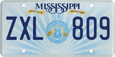 MS license plate ZXL809