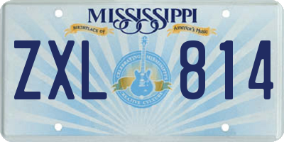 MS license plate ZXL814