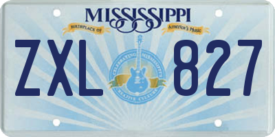 MS license plate ZXL827