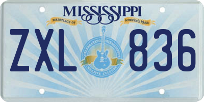 MS license plate ZXL836