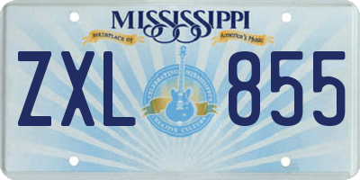 MS license plate ZXL855