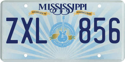 MS license plate ZXL856