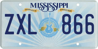 MS license plate ZXL866