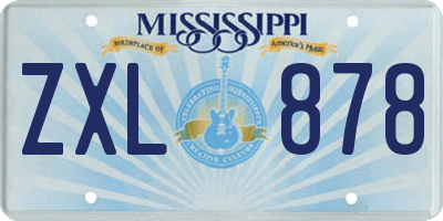 MS license plate ZXL878