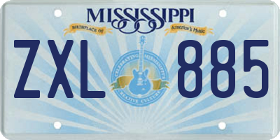 MS license plate ZXL885