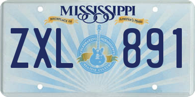 MS license plate ZXL891