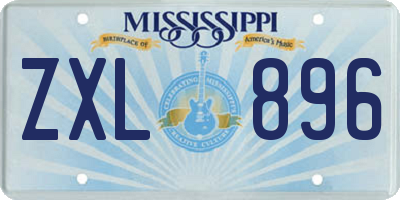MS license plate ZXL896