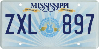 MS license plate ZXL897